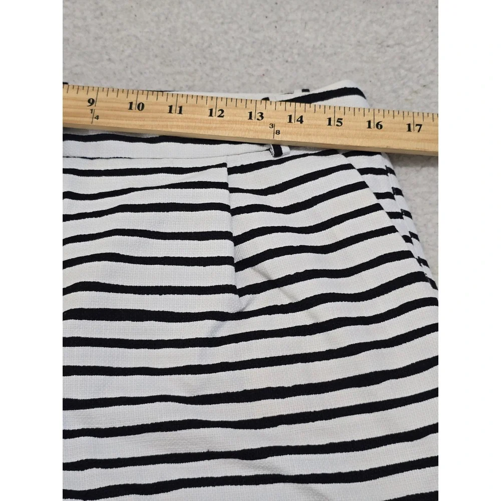 J.Crew Womens Striped‎ Textured Cotton Shorts Navy White Size 10 C4892